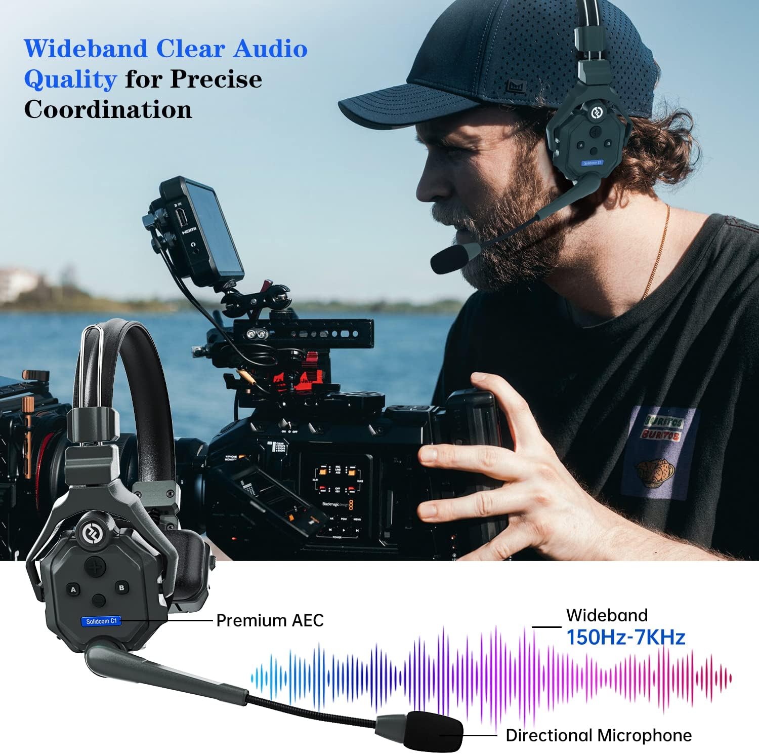 6-Person Full Duplex Wireless Headset Intercom System H7716
