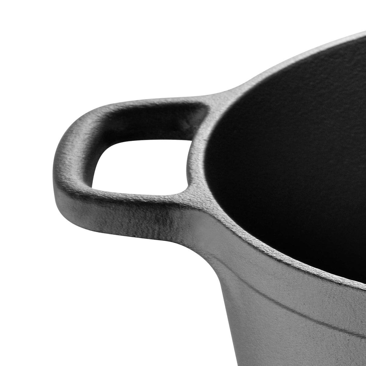 3 Qt Pre Seasoned Cast Iron Round Dutch Oven with Self Basting Lid and Stainless Steel Handle E642470