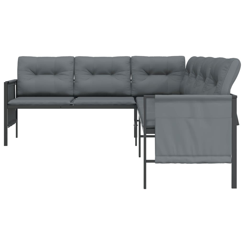 Anthracite Steel and Textilene Patio Corner Sofa M21843