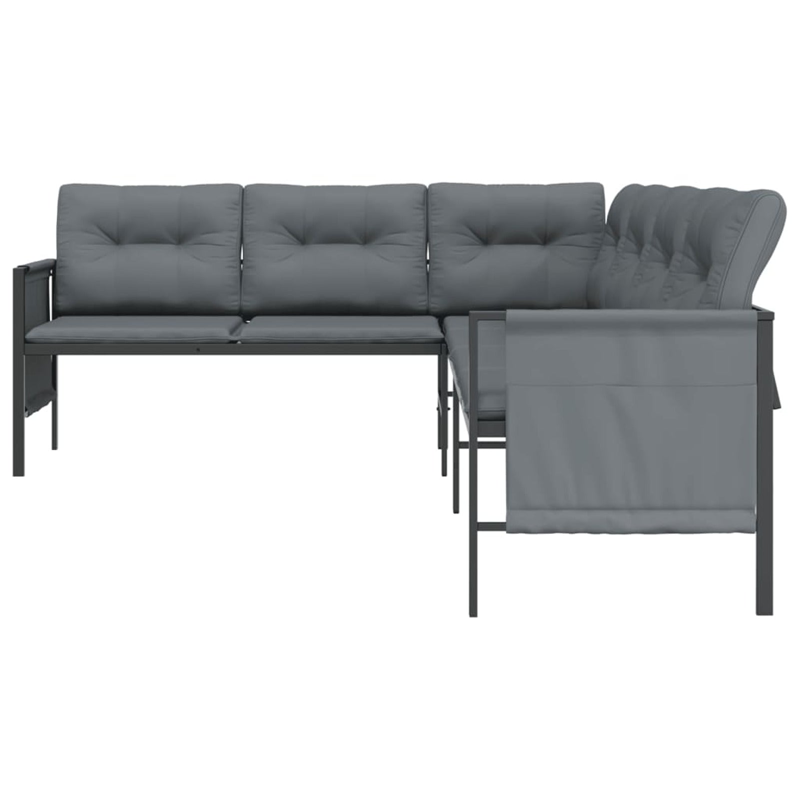 Anthracite Steel and Textilene Patio Corner Sofa M21843