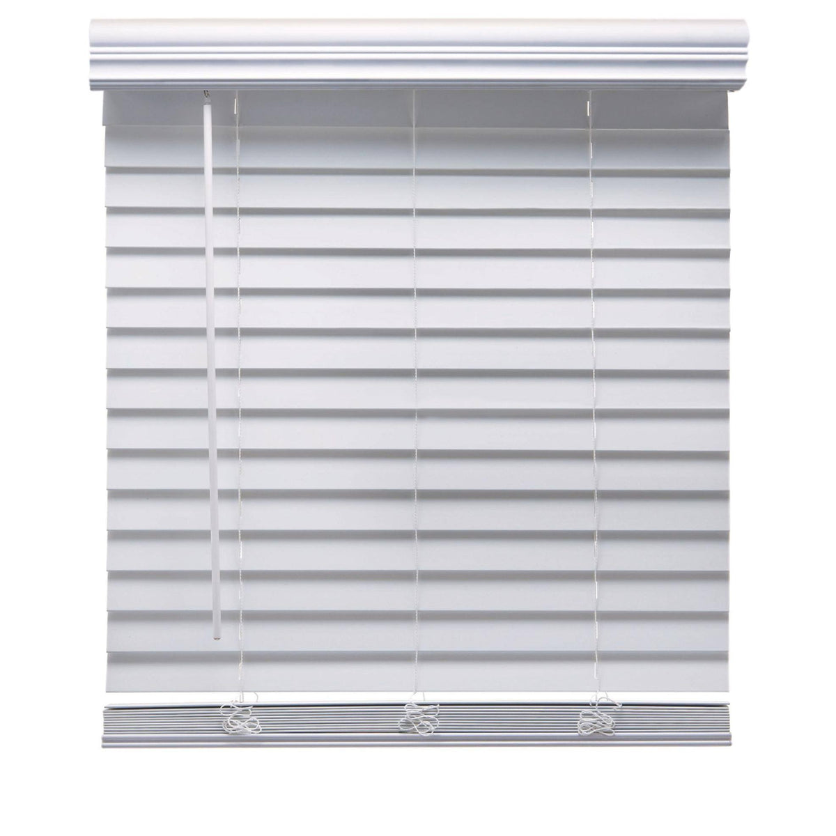 White Faux Wood Cordless Blinds T8041