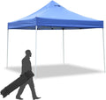10'x10' Pop Up Gazebo Canopy Tent with Sidewalls Heavy Duty Steel Frame Instant Shelter with Wheeled Carry Bag Y579468