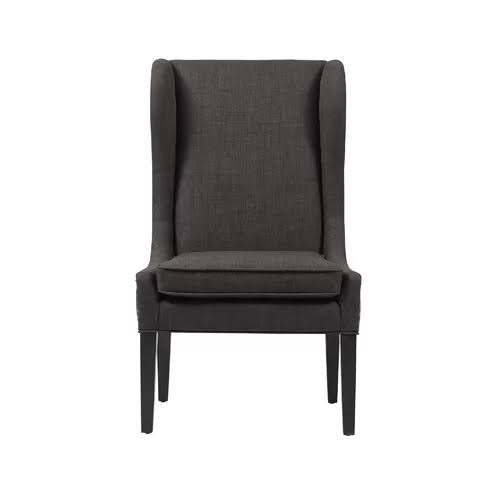 Charcoal Polyester Wingback Chair M691