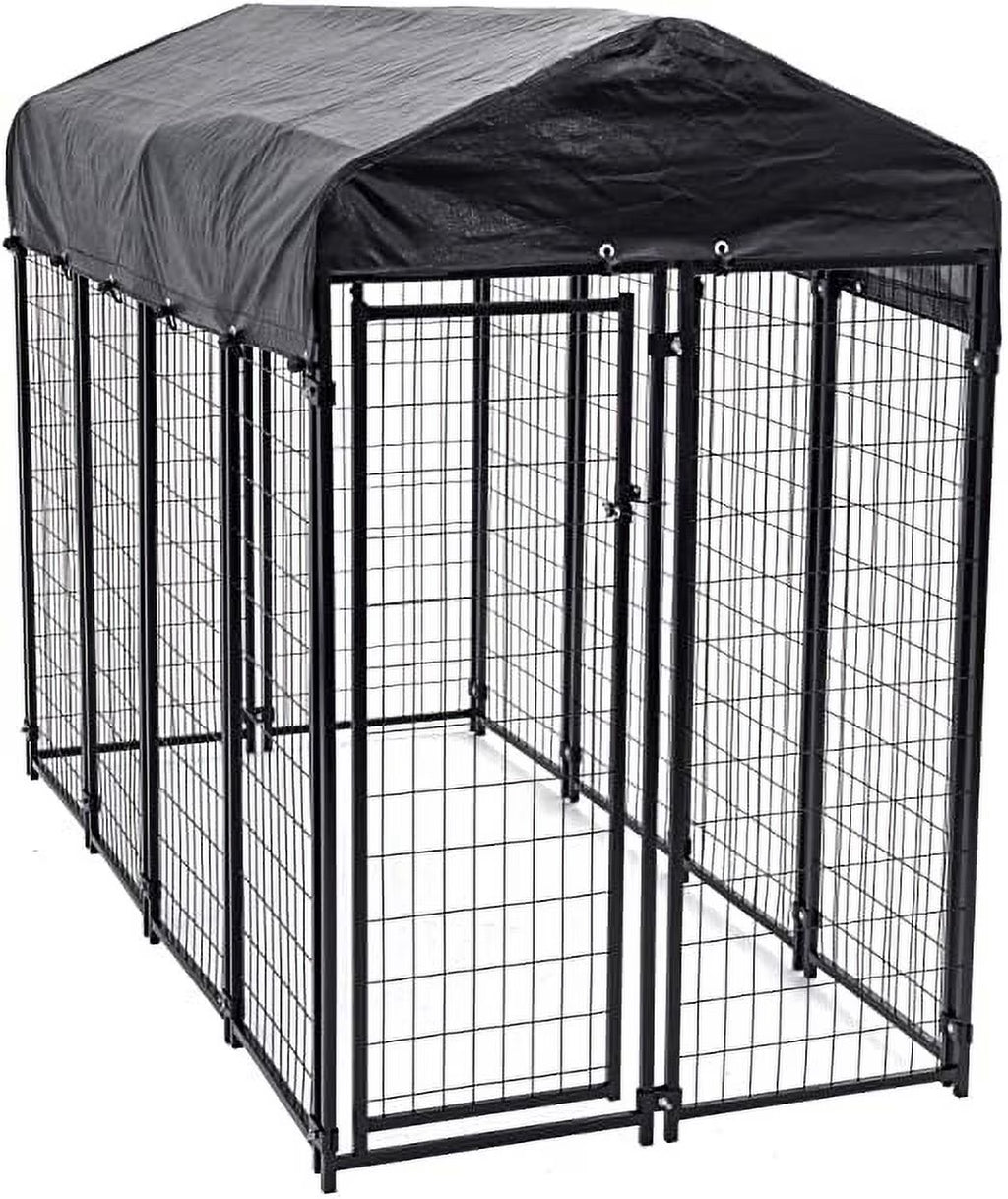 8ft x 4ft x 6ft Welded Wire Dog Kennel Playpen with Cover N94511