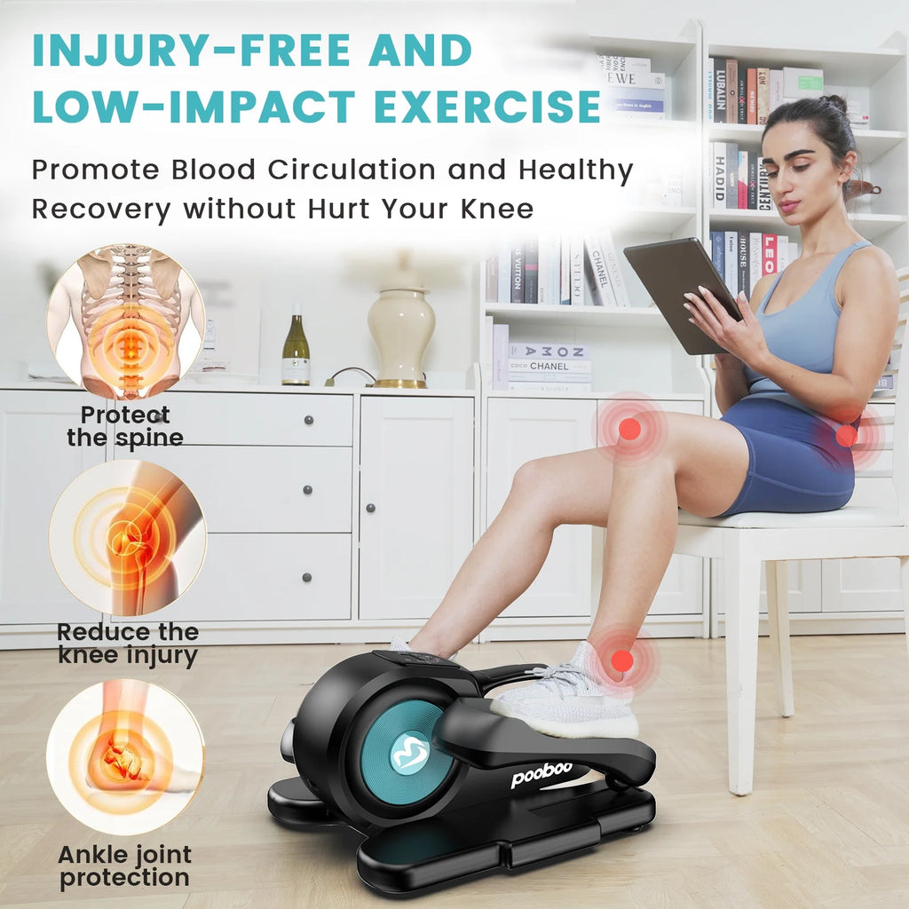 Under Desk Magnetic Elliptical Trainer with LCD Monitor Black F537
