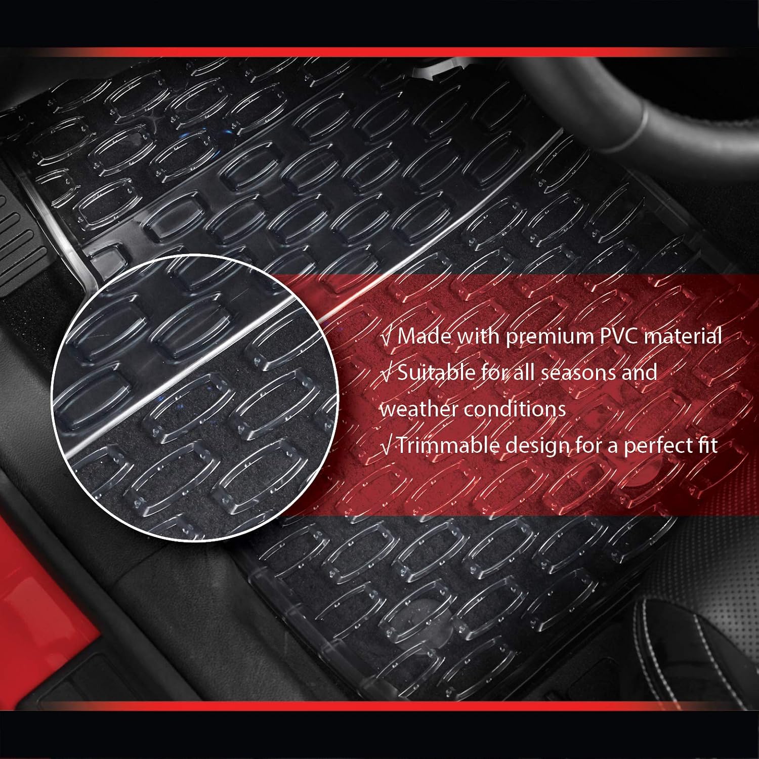 4 pcs Rubber Car Floor Mats X981833