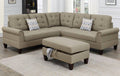 Beige Fabric Sectional Sofa with Ottoman U72247