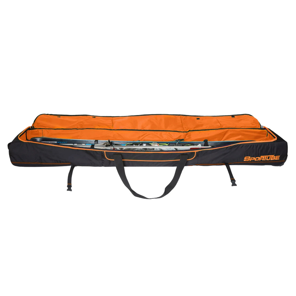 Wheeled Padded Ski Bag, Black/Orange C503