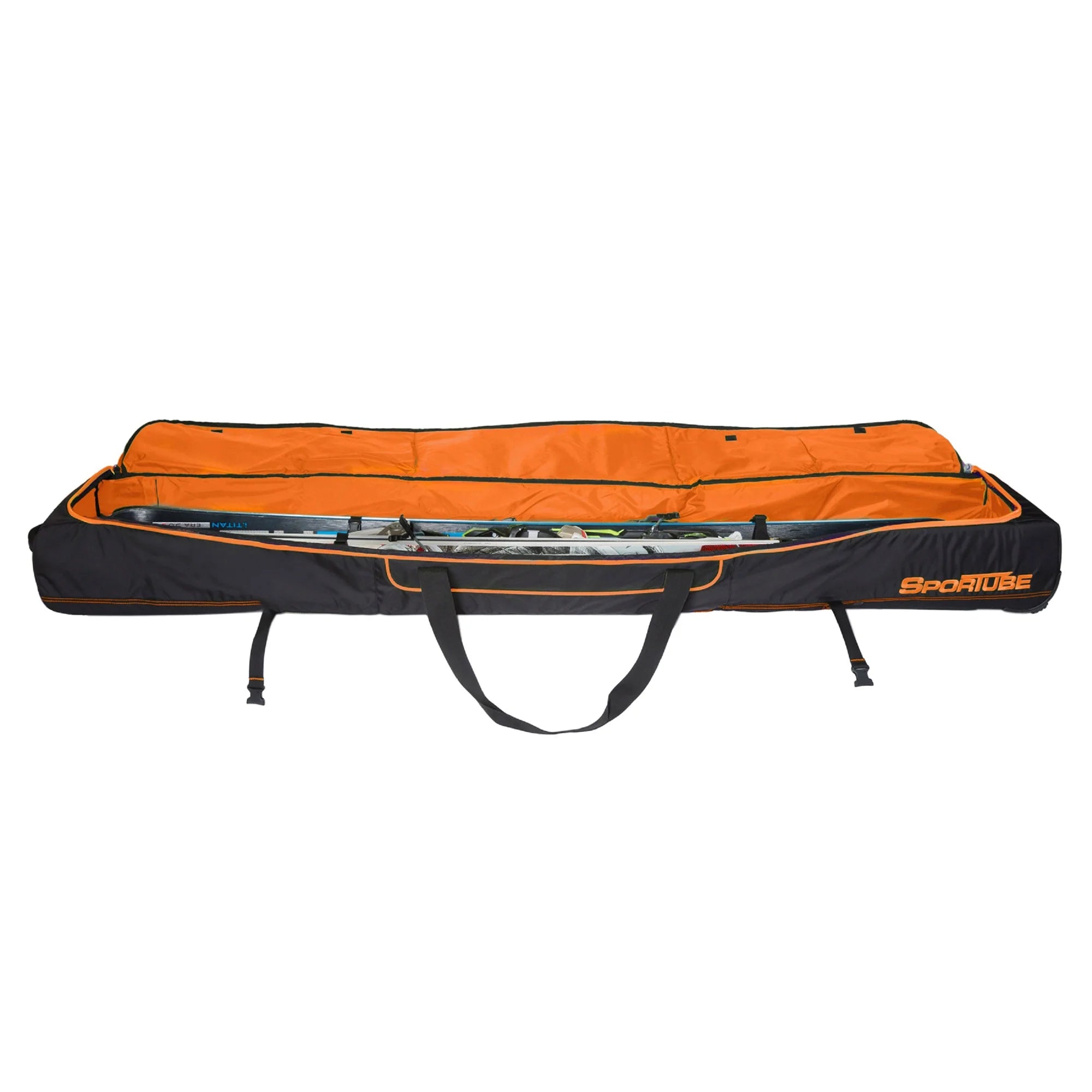 Wheeled Padded Ski Bag, Black/Orange C503