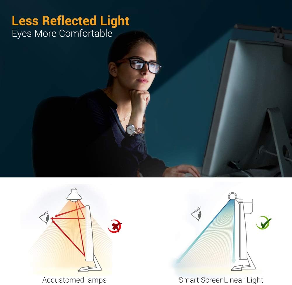 Black LED Monitor Light Bar with 3 Lighting Modes and 10 Brightness Levels P934765
