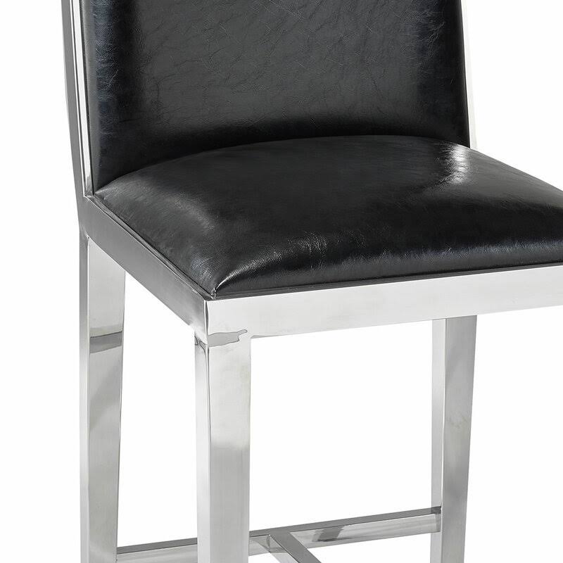 Faux Leather Counter Stool in Black S92763