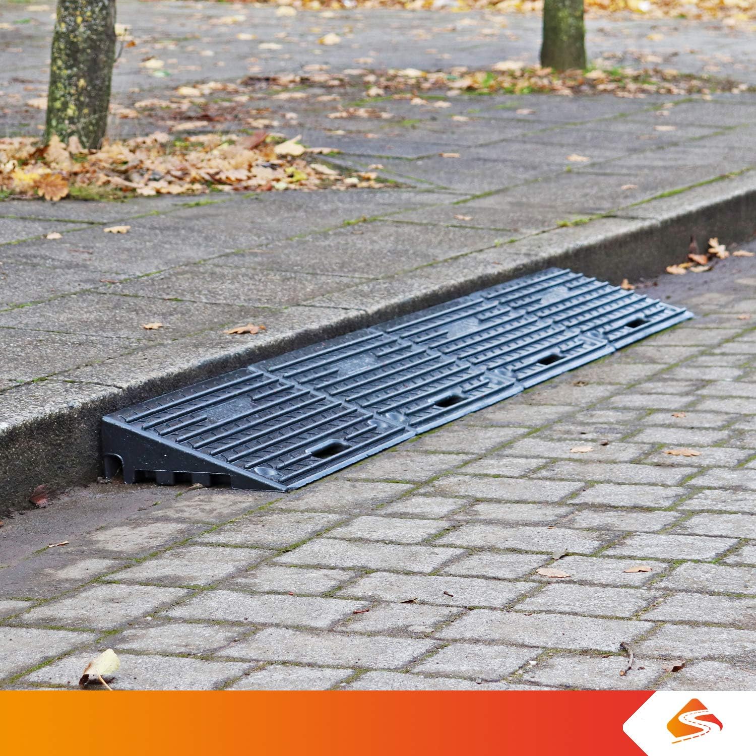 4 Inch Driveway Curb Ramp Pack of 2, Heavy Duty Rubber Ramps I738