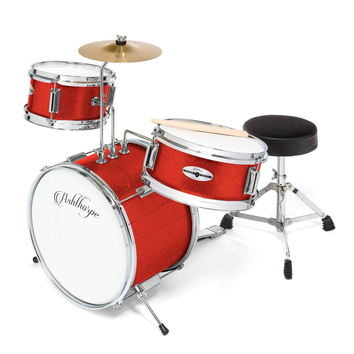 3-Piece Junior Drum Set with Bass, Throne, Cymbal, Pedal X8611
