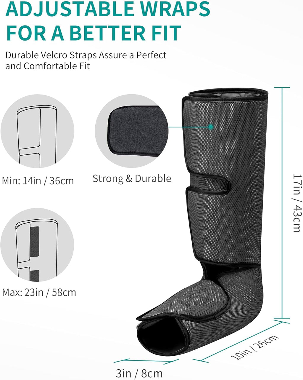 Leg Massager with Air Compression, Foot and Calf Massage Machine with Hand-held Controller 2 Modes 3 Intensities, Adjustable Leg Wraps Z804563