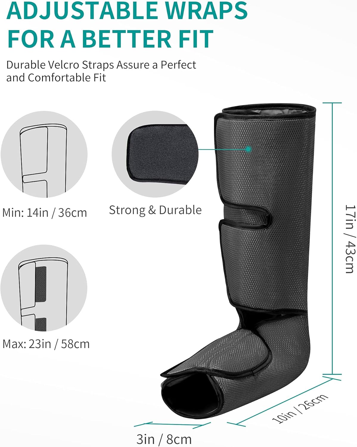 Leg Massager with Air Compression, Foot and Calf Massage Machine with Hand-held Controller 2 Modes 3 Intensities, Adjustable Leg Wraps Z804563