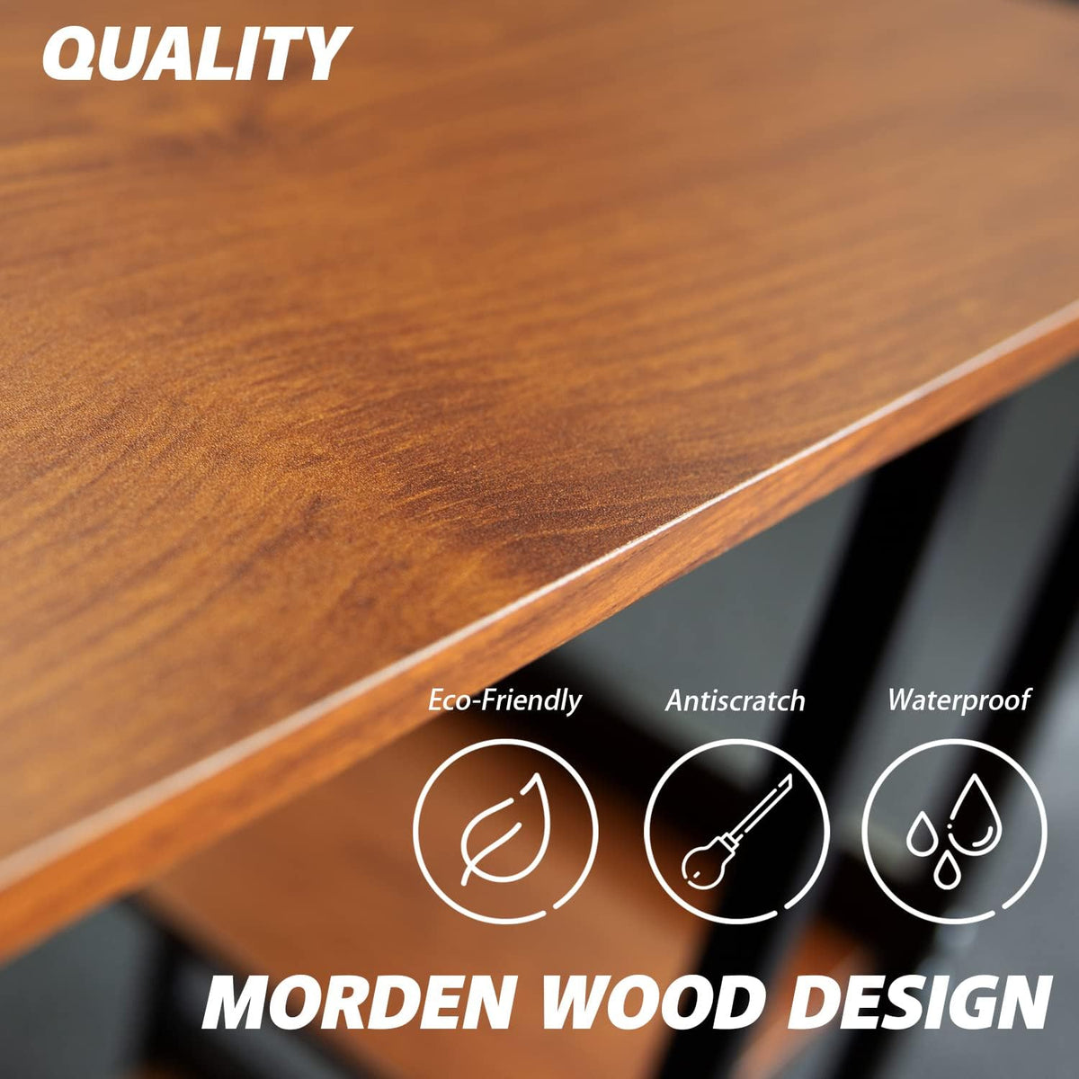 Movable Wooden Night Stand Desk with 4 Wheels Cart Tray O860