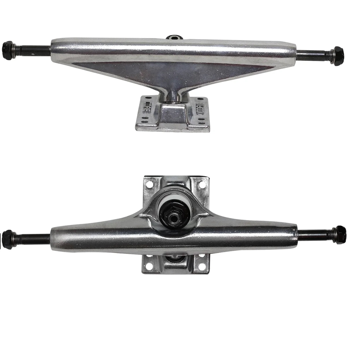 Black 30" Complete Skateboard with Hollow Silver Trucks and 58mm White Wheels T4122