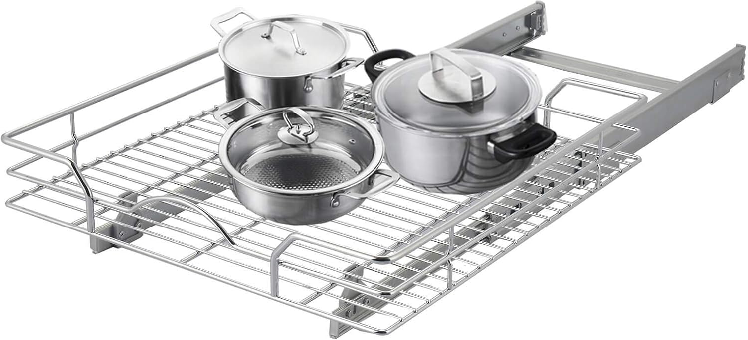 2 Tier Chrome Slide Out Cabinet Organizer Y7874