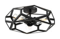 3 Light Flush Mount Fixture Black P358083