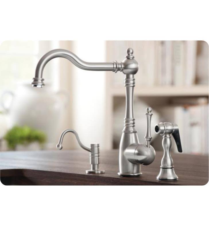 Satin Nickel Kitchen Faucet with Side Spray G22743