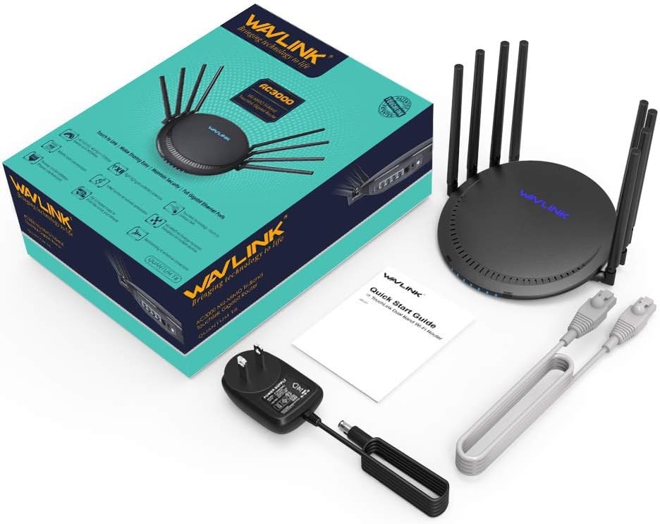 Gigabit WiFi Router 3000Mbps Wireless Gaming Router with USB 3.0 Ports Pack of 2 O902270