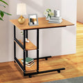 Movable Wooden Night Stand Desk with 4 Wheels Cart Tray O860