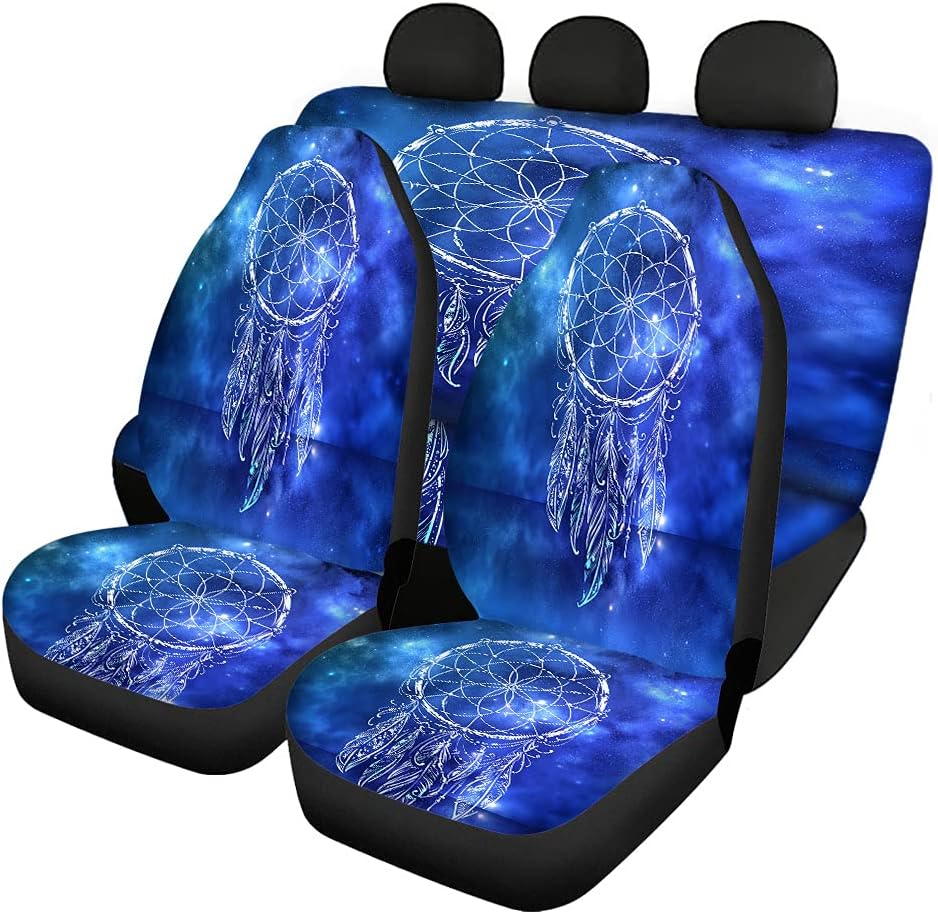 Wolf Print Car Seat Cover Full Set Universal Fit Bucket Seat and Bench Seat Protectors Pack of 3 F576169