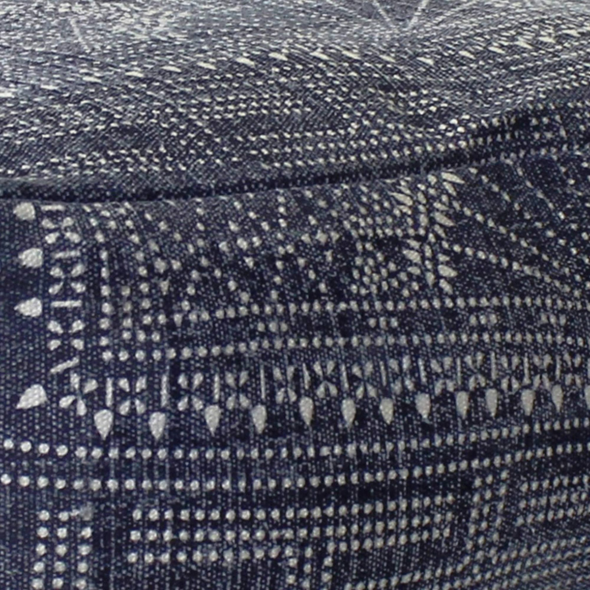 Blue Batik Print Rectangular Pouf J58386