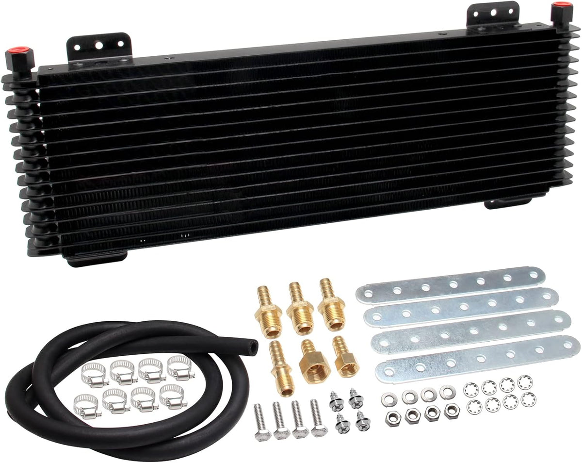 Black Transmission Oil Cooler with Mounting Hardware Q5175