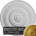 13 1/4x22OD x 1/2x22P Classic Ceiling Medallion Hand-Painted Iridescent Gold T387