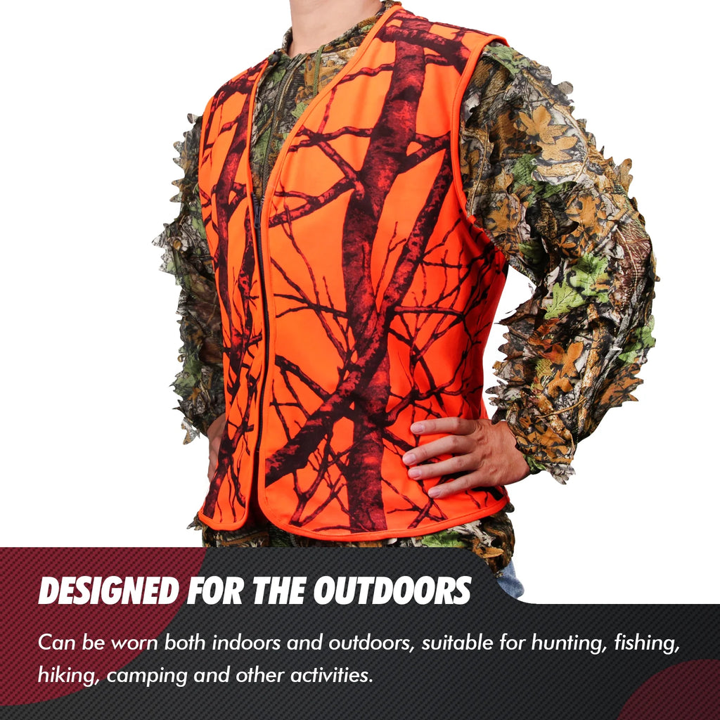 Orange Lightweight Hunting Vest with Zipper Closure (M) C75514