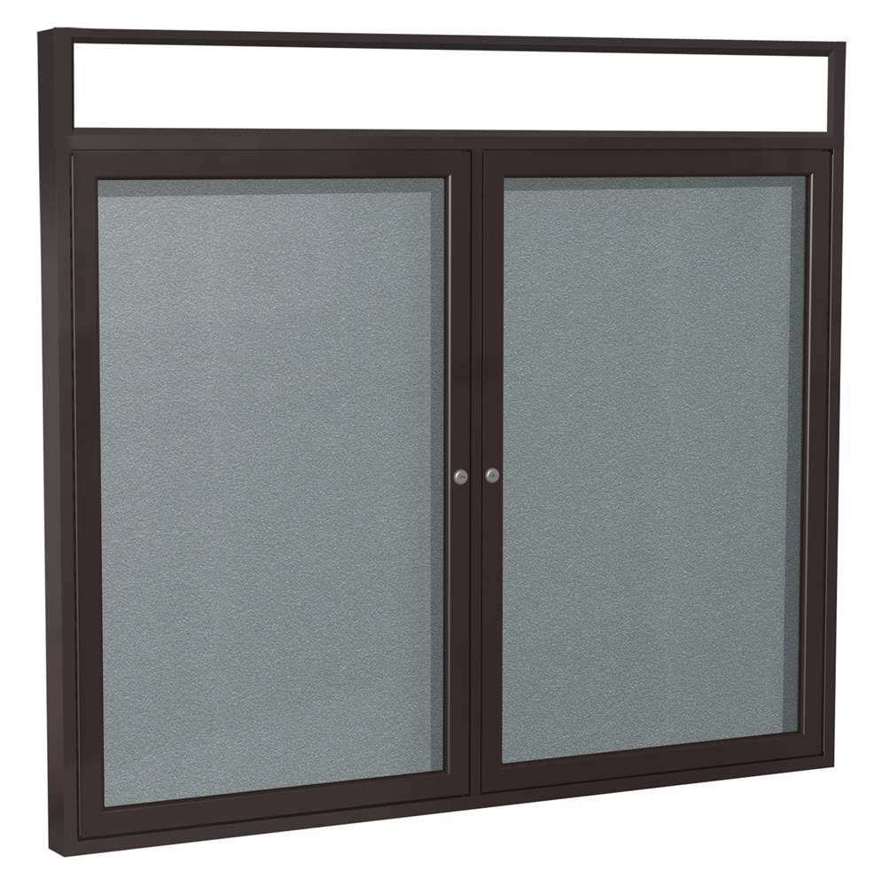 2-Door Bronze Vinyl Bulletin Board A12058