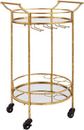 Gold Round Bar Cart V45047