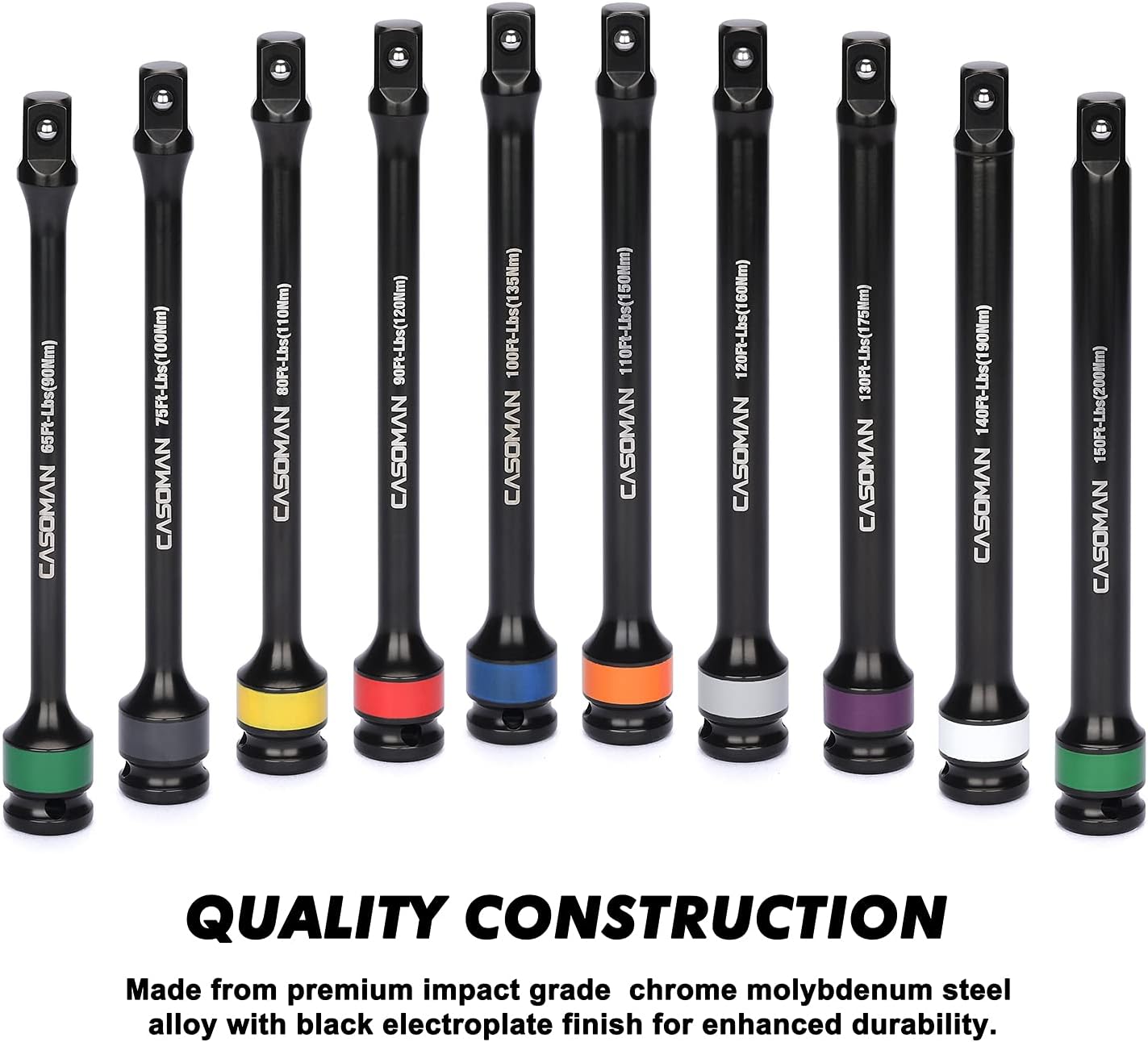 10 Piece 1/2" Drive Torque Extension Bar Set C6388
