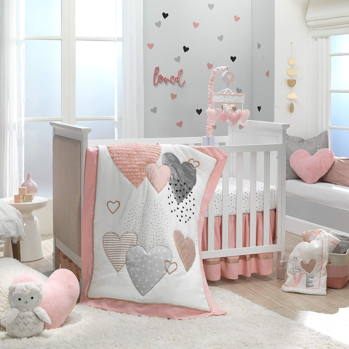 Pink/White Musical Baby Crib Mobile E8036