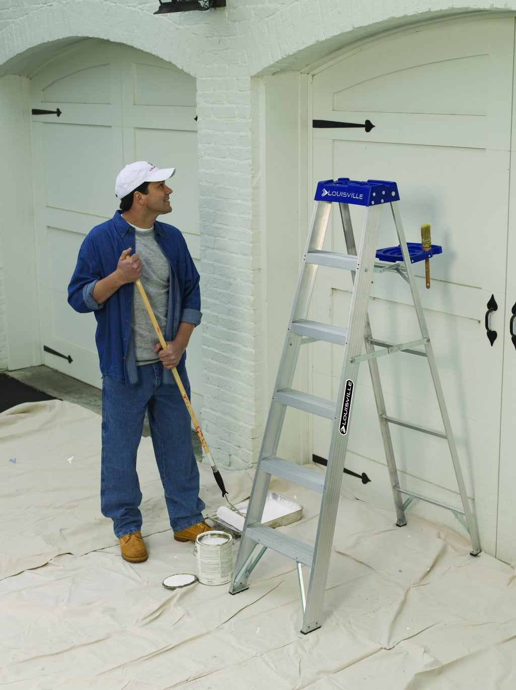 Aluminum Stepladder, 6 ft. H, 250 lb. Cap. B355296