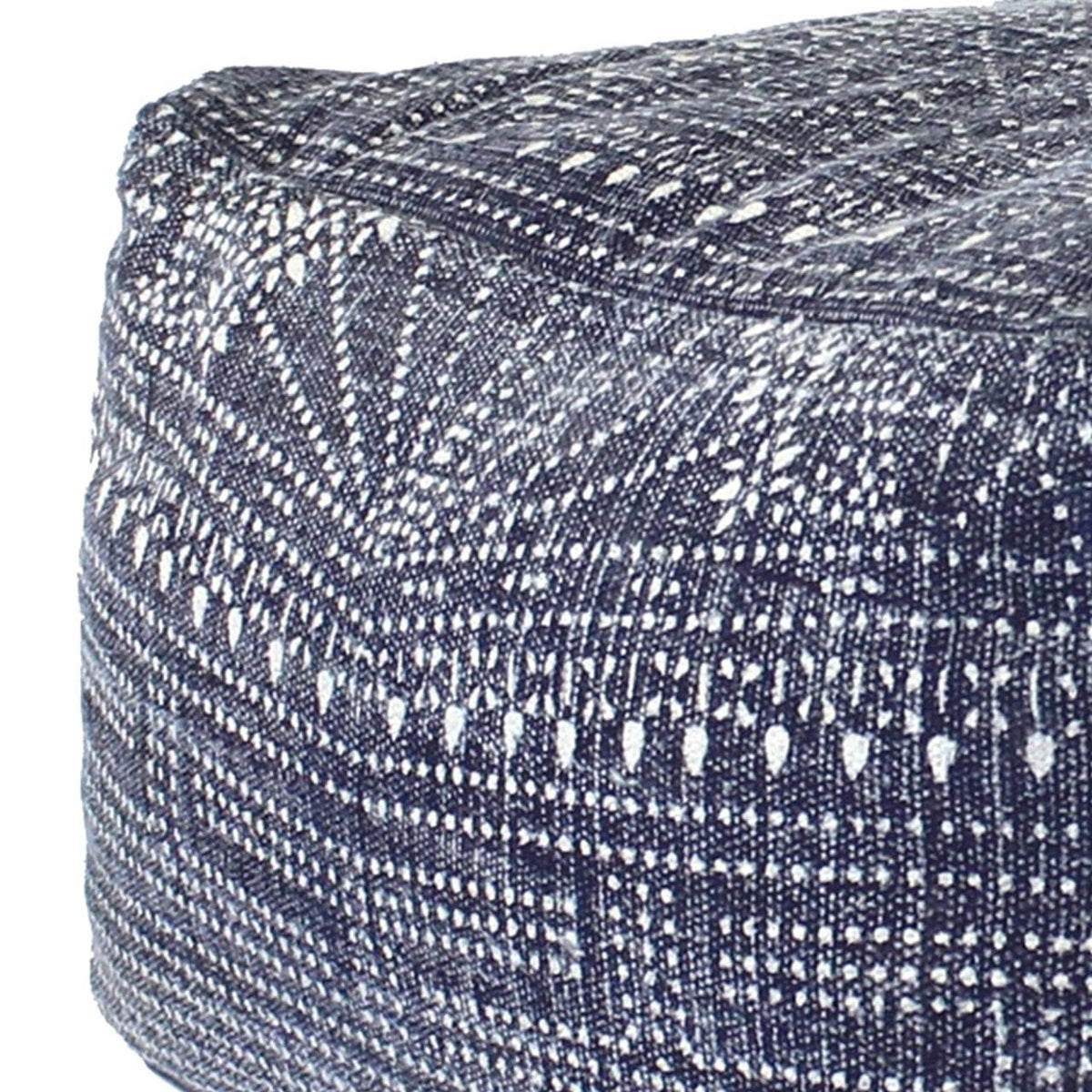 Blue Batik Print Rectangular Pouf J58386