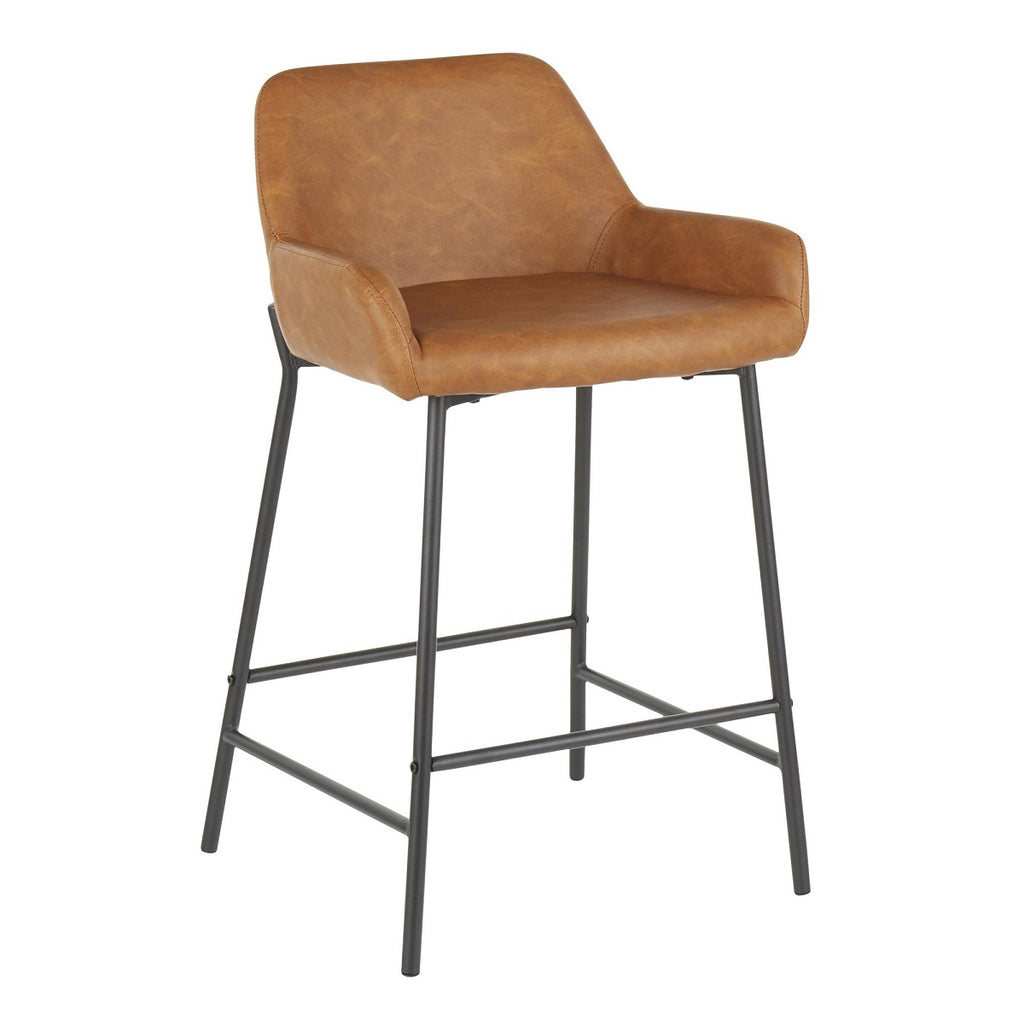 Set of 2 Faux Leather Counter Stools H617