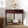 Distressed Black Corner Table P41690