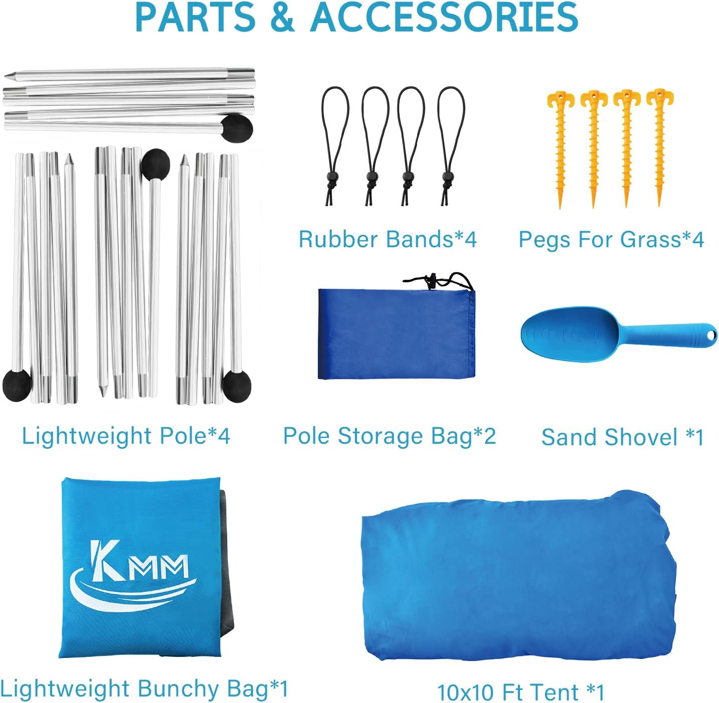 Beach Tent Sun Shade Canopy with 4 Poles Z5780