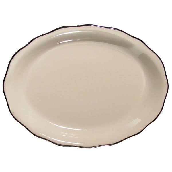 American White 11 5/8x22 Ceramic Oval Platter Q760450