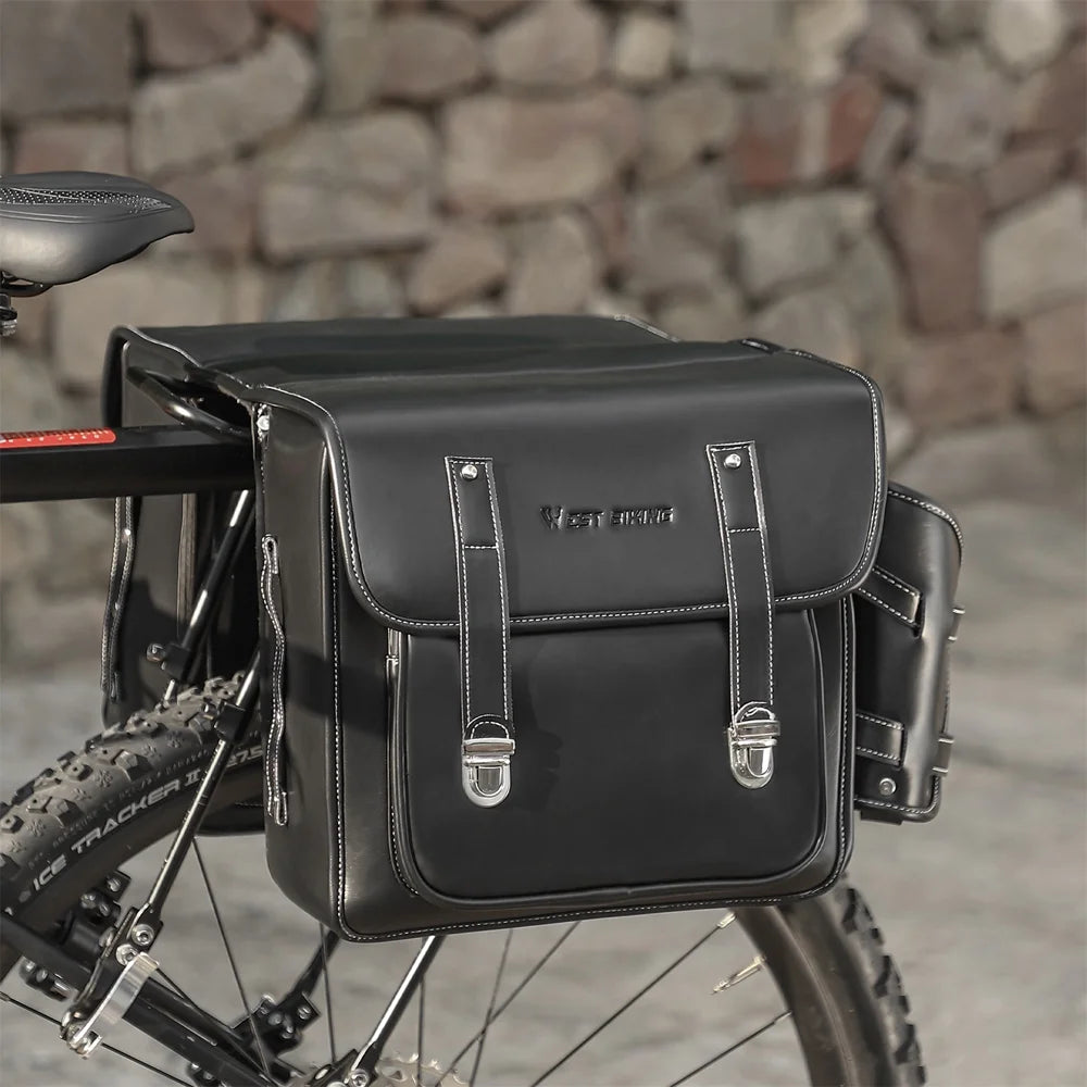 Retro Leather Bike Rear Bag N594