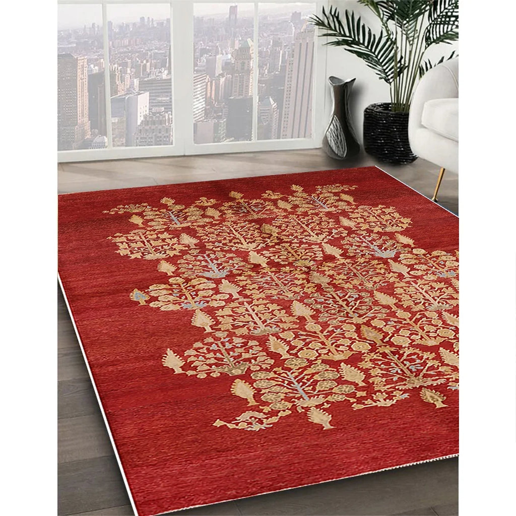Red Oriental Rectangle Area Rug M5072