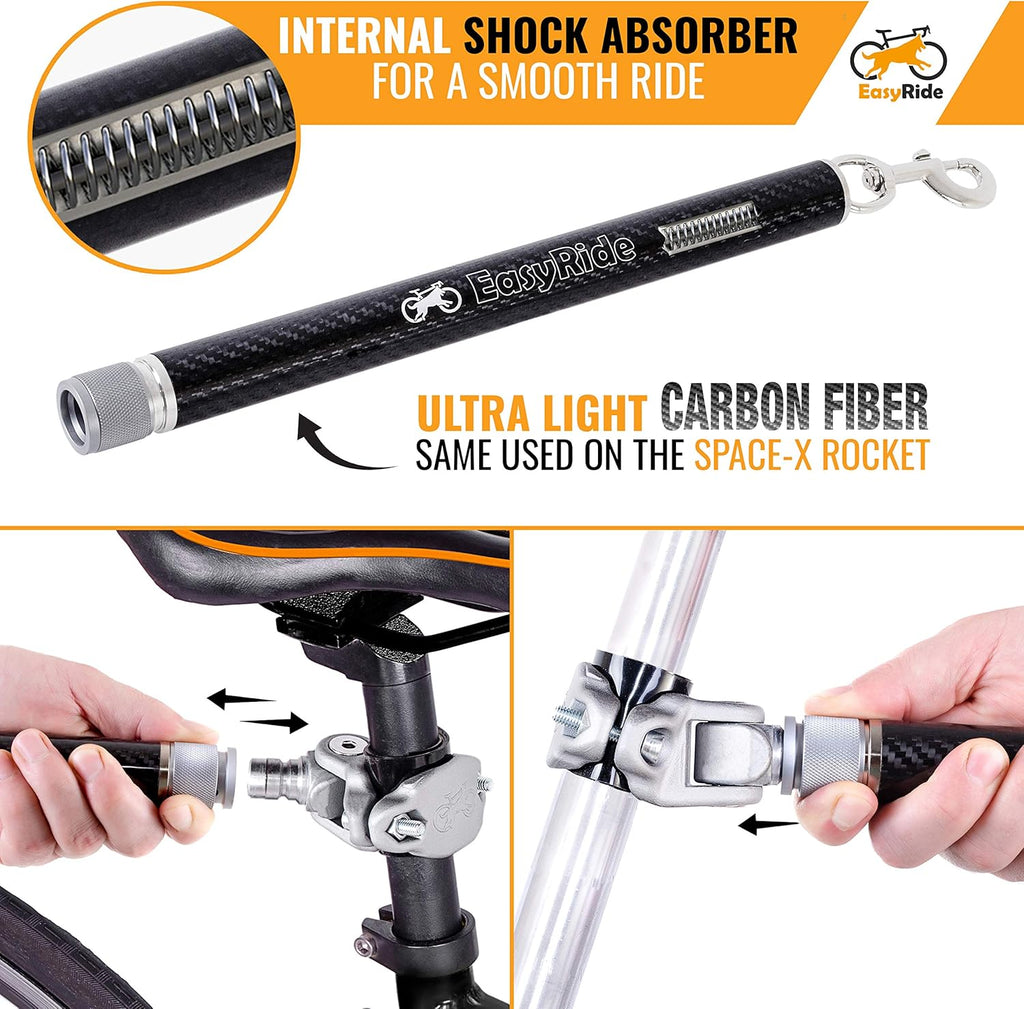 180° Rotating Dog Bike Leash with Shock Absorbers and Quick Attach Mechanism Y944