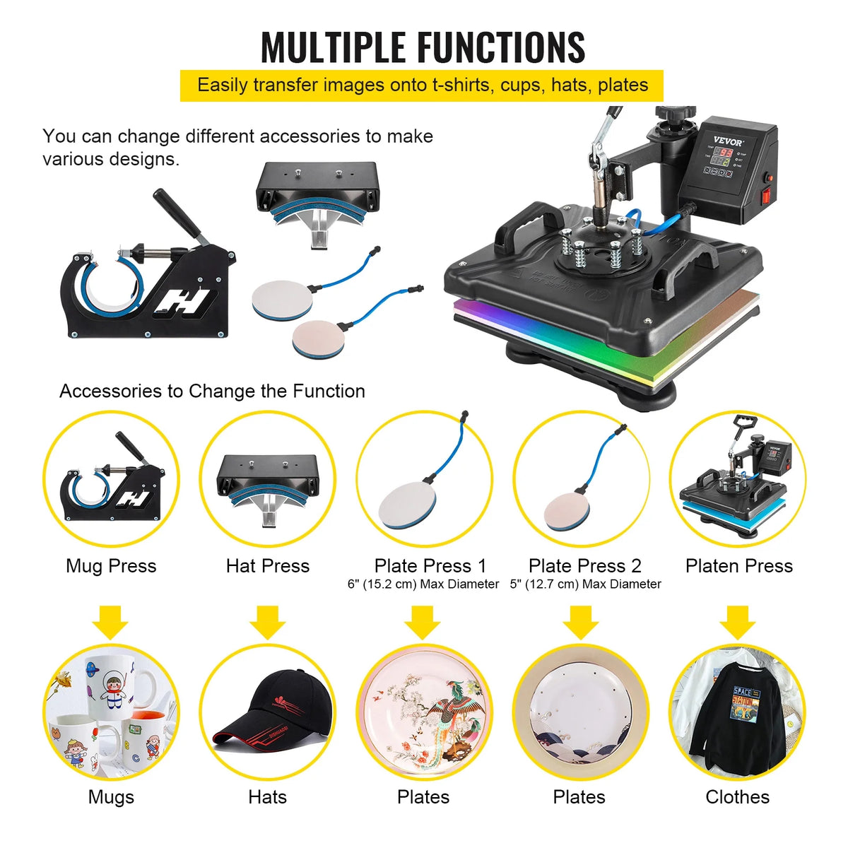 5 in 1 Heat Press Machine Digital Multifunctional Sublimation G315839