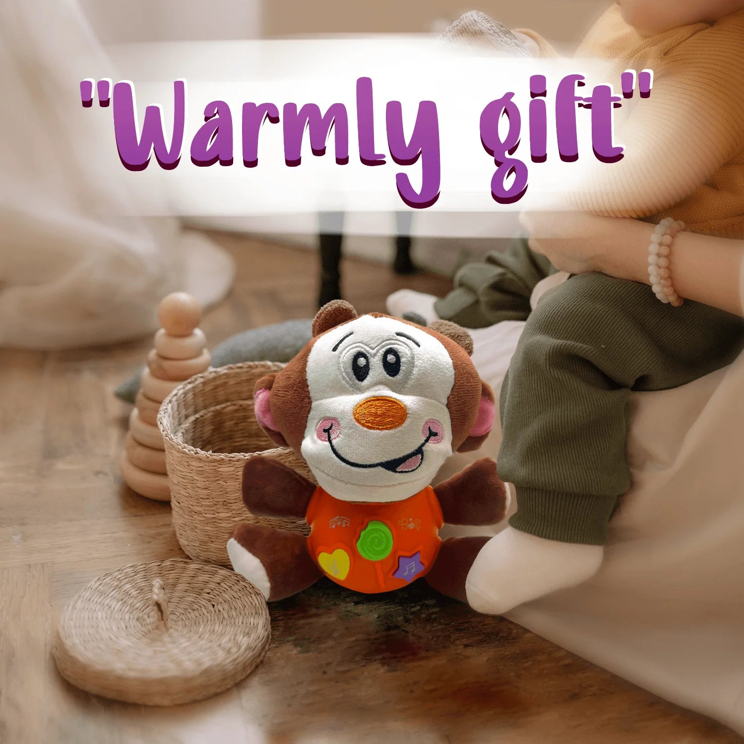Musical Plush Monkey Baby Toy, 8 Inches H848889