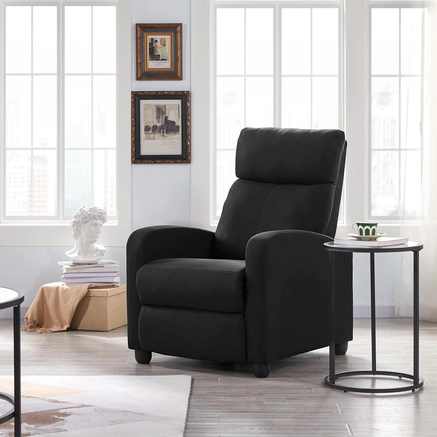 2-Seat Fabric Pushback Recliner Chair with Thick Seat Cushion V924