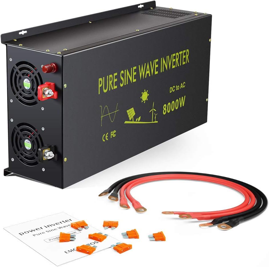 Pure Sine Wave Inverter 8000 Watt 24V DC to 120V AC E6577