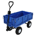 Blue Heavy-Duty Steel Utility Garden Cart with Liner D610