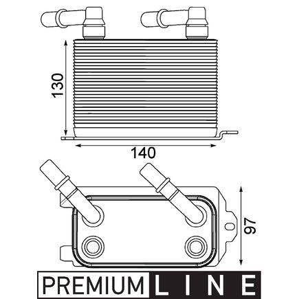 Oil Cooler, Length 140 mm U52105